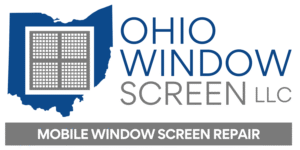 a logo for a window screen company
